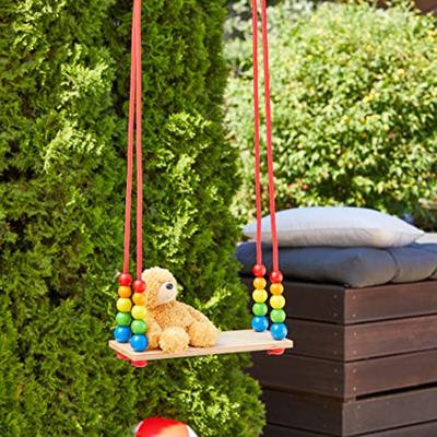 Hess Houten plankschommel met kralen (regenboog)