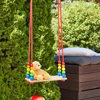 Hess Houten plankschommel met kralen (regenboog) - thumbnail