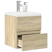 2-delige Badkamermeubelset bewerkt hout sonoma eikenkleurig - thumbnail