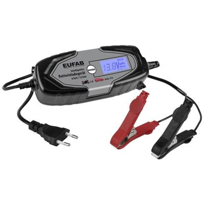 Eufab Intelligentes Batterieladegerät 6/12V 4A, auch für Lithiumbatterien 16647 Oplader, Druppellader 12 V, 6 V 2 A 4 A Eufab Intelligentes Batterieladegerät 6/12V 4A, auch für Lithiumbatterien 16647 Oplader, Druppellader 12 V, 6 V 2 A 4 A