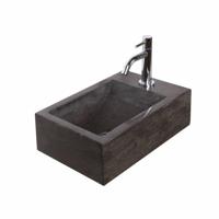 Fonteinset Natuursteen Nera 40x23x11 cm (kraangat links) - thumbnail