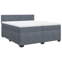 Boxspring met matras fluweel donkergrijs 200x200 cm - thumbnail