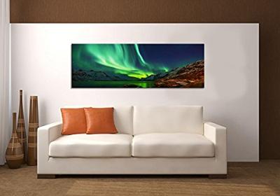 Schilderij Noorderlicht, 120x40 cm