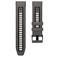 By Qubix - leer + siliconen bandje - Grijs - Compatible met Garmin Fenix 8-51mm - Compatible Garmin bandje - thumbnail