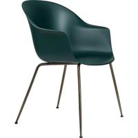 Gubi Bat eetkamerstoel antique brass Dark Green - thumbnail