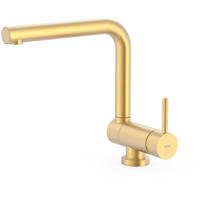 Keukenkraan Tres Top | Opbouw | 360° Draaibaar | Mengkraan | 1-hendel | Rond | 24k Goud mat - thumbnail