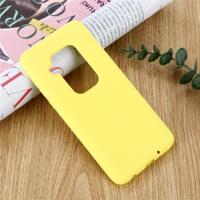 Effen kleur Liquid silicone schokbestendig volledige dekking Case voor Motorola One zoom (geel) - thumbnail