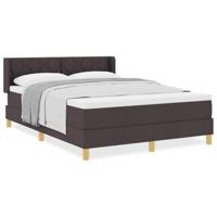 Boxspring bed met matras Donkerbruin en Wit 140 x 200 cm Stof - thumbnail