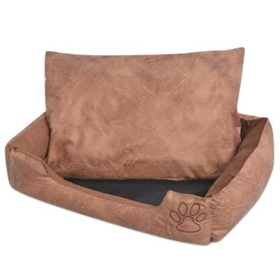 VidaXL Hondenbed kussen pu-kunstleer maat xl beige