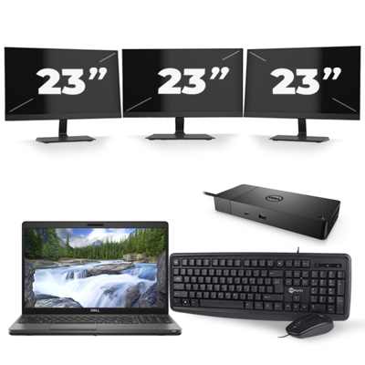 Dell Precision 3541 - Intel Core i7-9e Generatie - 15 inch - 8GB RAM - 256GB SSD - Windows 11 + 3x 23 inch Monitor Dell Precision 3541 - Intel Core i7-9e Generatie - 15 inch - 8GB RAM - 256GB SSD - Windows 11 + 3x 23 inch Monitor