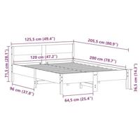 Bedframe zonder matras massief grenenhout wit 120x200 cm - thumbnail
