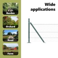 VidaXL Afrasteringspaal groen 10 x 0,4 m (36 mm gaas) staal en pvc - thumbnail