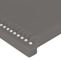 Boxspring met matras kunstleer grijs 200x200 cm - thumbnail