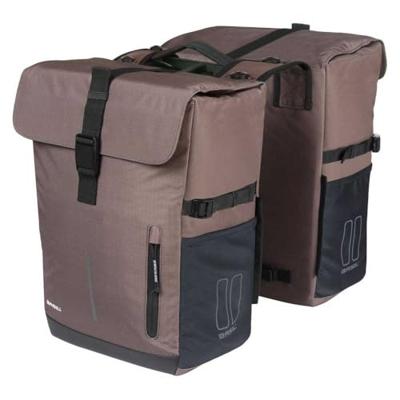 Dubbele fietstas Basil Move MIK 30 liter 16 x 27 x 38 cm - bruin