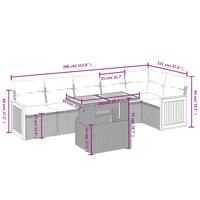 7-delige Loungeset met kussens poly rattan beige - thumbnail