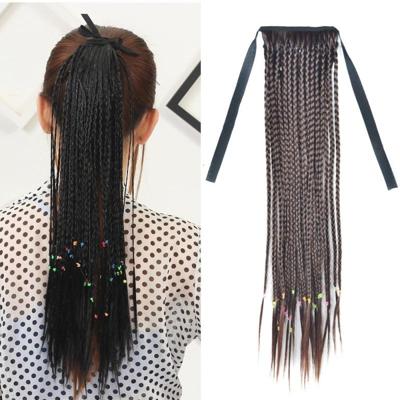 Bosnische stijl handgemaakte Scorpion pruik paardenstaart riem paardenstaart (donker bruin)