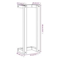 VidaXL Handdoekenrek 23x18x60 cm massief grenenhout wasbruin - thumbnail