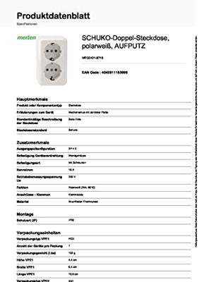 Merten MEG2421-8719 Wandcontactdoos met randaarde Compleet 2-voudig Polar-wit 1 stuk(s)