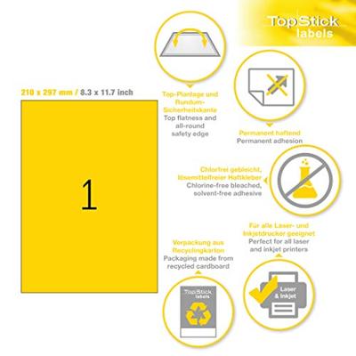Etiket topstick 210x297mm wit 100st | 10 stuks