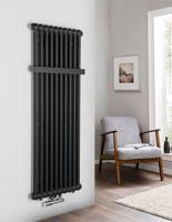 Designradiator Sapho Fede 150x49 cm Mat Zwart - thumbnail