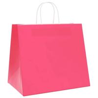 VidaXL Papieren zakken 250 st met hengsels 32x22x28 cm roze - thumbnail