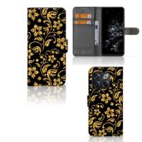 OnePlus 10T Hoesje Gouden Bloemen - thumbnail