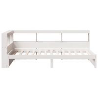 Bed met boekenkast zonder matras grenenhout wit 100x200 cm - thumbnail