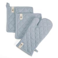 Walra Cook & Trial Set - 2 pannenlappen + 1 ovenwant Jeans Blauw - thumbnail