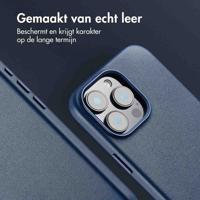 Accezz MagSafe Leather Backcover voor iPhone 16 Pro Max Telefoonhoesje Blauw - thumbnail
