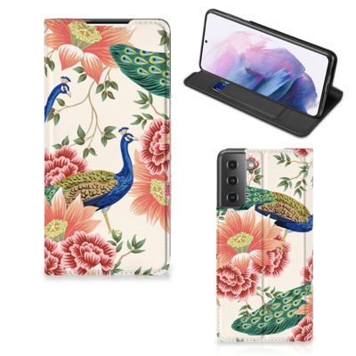 Smartphone hoesje voor Samsung Galaxy S21 Plus Pink Peacock