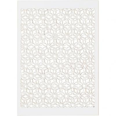 Creativ Company Patroonkarton bloem wit, 10st.