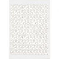 Creativ Company Patroonkarton bloem wit, 10st. - thumbnail