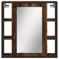 Badkamerspiegelkast 60x16x60 cm bewerkt hout gerookt eikenkleur - thumbnail