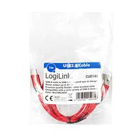 LogiLink CU0148 USB-kabel 1 m 2.0 USB A USB C Zwart, Rood - thumbnail