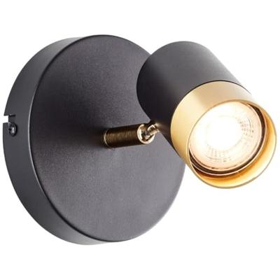 Brilliant OpbouwspotVigolo zwart met goud - G03410/86