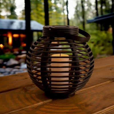 Solar lantaarn basket medium rotanlook lamp op zonne energie 2017