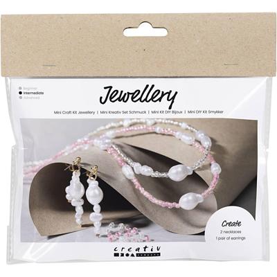Creativ Company Mini hobbyset sieraden, halskettingen en oorbellen, glans, 1 doos