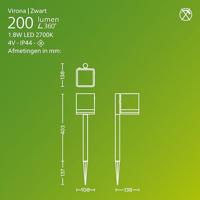Philips LED 929004658801 Virona Staande lamp op zonne-energie LED LED vast ingebouwd 1.8 W Zwart - thumbnail
