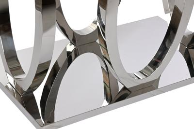 Eettafel Home ESPRIT Staal Gehard glas 160 x 90 x 76 cm