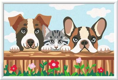 Ravensburger Creart schilderen op nummer - kat en honden - thumbnail