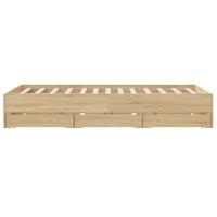 Bedframe met lades bewerkt hout sonoma eikenkleurig 140x200 cm - thumbnail