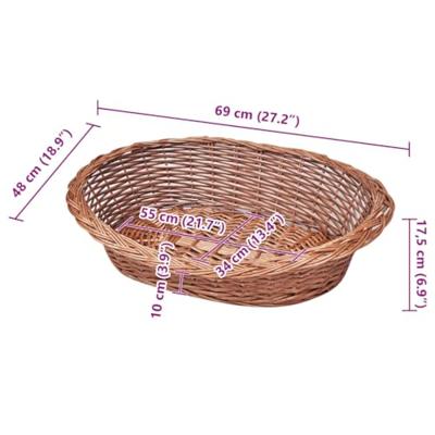 VidaXL Hondenmand/huisdierenbed 69 cm natuurlijk wilgen VidaXL Hondenmand/huisdierenbed 69 cm natuurlijk wilgen