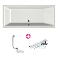 Xenz Kristal Ligbad - 170x75x48 - afvoer Midden - acryl - wit mat 6985-03 - thumbnail