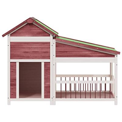 Hondenhok 143x60,5x109 cm massief grenenhout mokkakleurig