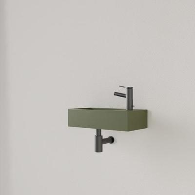 Fontein Gliss Design Nano 36x18x9 cm 1 Kraangat Rechts Olijf Groen