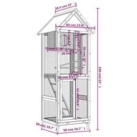 VidaXL Volière 60x58,5x160 cm massief grenenhout mokkakleurig - thumbnail