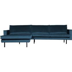 WOOOD Loungebank 'Rodeo' Links, Velvet, kleur Blauw