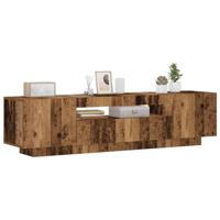 Tv-meubel met LED 160x35x40 cm bewerkt hout oud hout - thumbnail