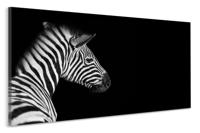 Schilderij - Zebra zwart/wit, 2 maten, premium print - thumbnail