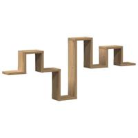 Wandplank met plank artisanaal eikenkleurig 104.5 x 10 x 43 cm - thumbnail